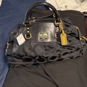 Coach Black and Gold Signature Satchel